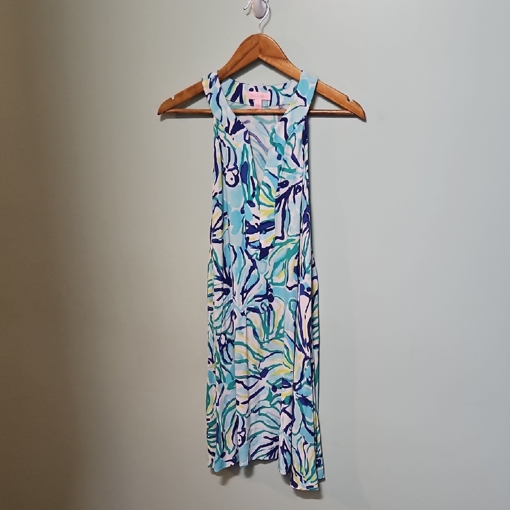 Lilly Pulitzer Blue and Green Patterned Dress